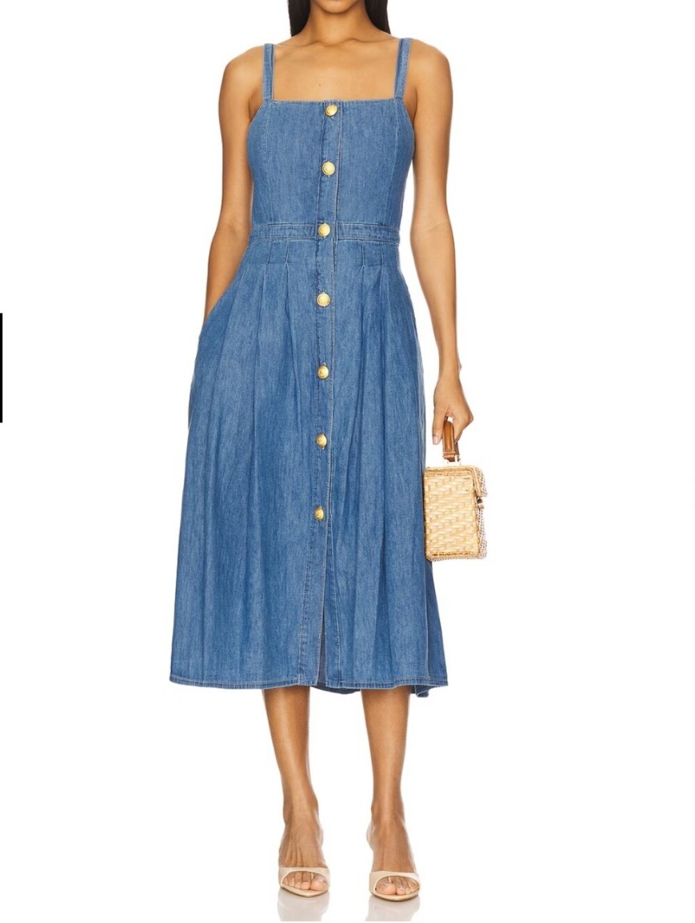 L'AGENCE Esmeralda Pinafore Denim Dress